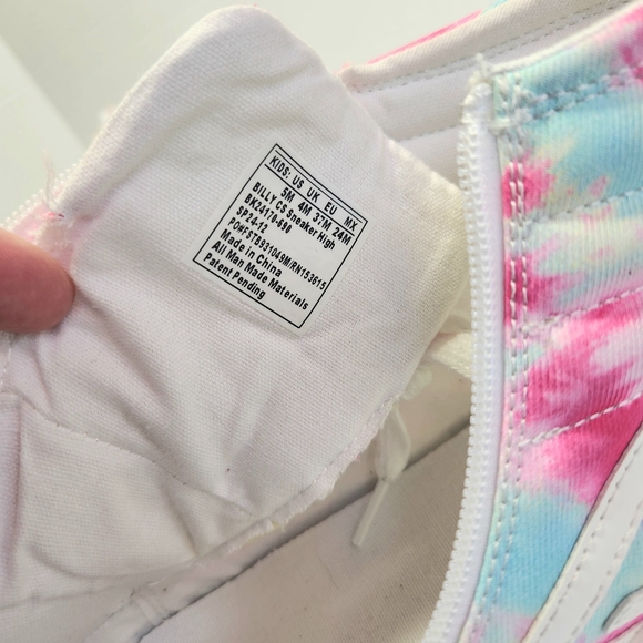 Billy Goat Pink Watercolor High-Top Sneakers Kids 5 Womens 6.5 or 7 - Picture 10 of 11